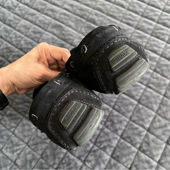 HUGO BOSS Penny Loafers Men 7 Shoes Black Suede - Picture 4 of 15